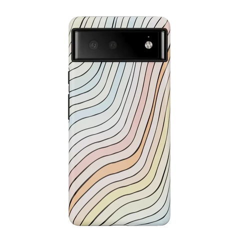 Ride The Wave | Pastel Rainbow Lined Google Pixel Case
