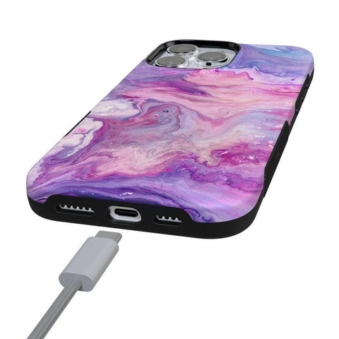 Tie Dying Over You | Purple Marble iPhone Case