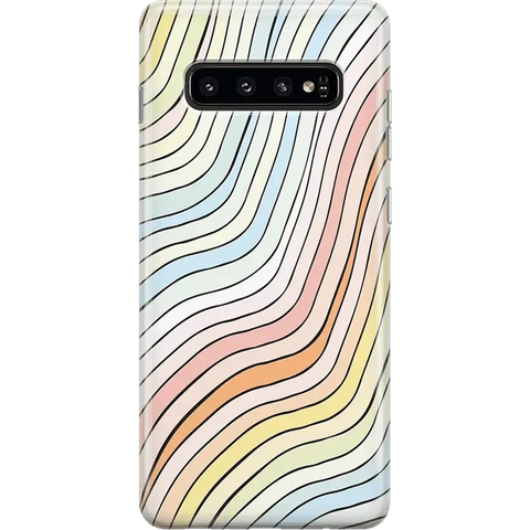 Ride The Wave | Pastel Rainbow Lined Samsung Case