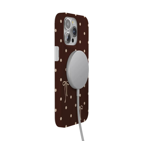 Teddy Bows | Brown Polka Dot Case