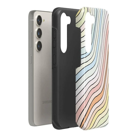 Ride The Wave | Pastel Rainbow Lined Samsung Case