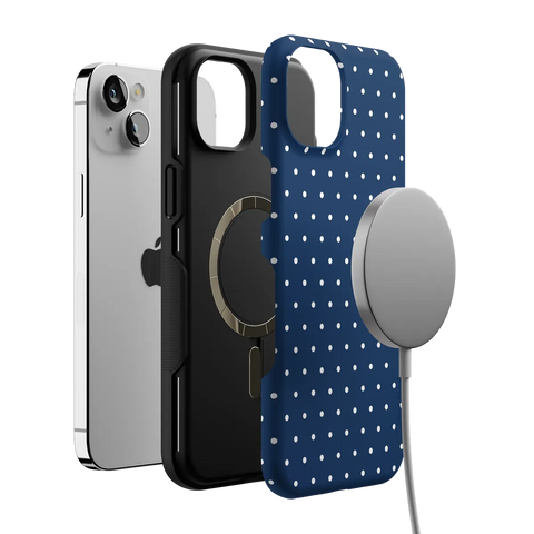 On the Dot | Navy Polka Dot Case
