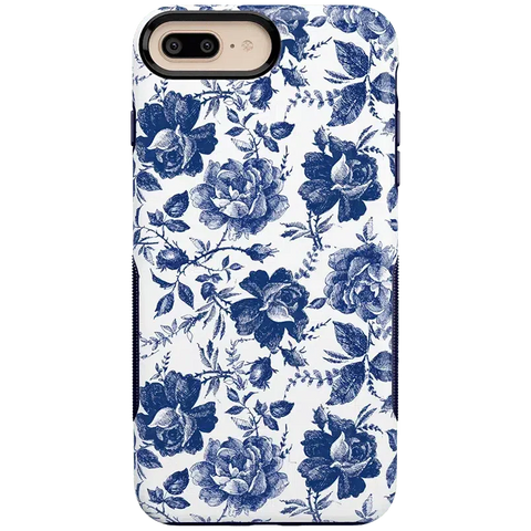 Rose to Fame | Blue & White Rose Floral Case