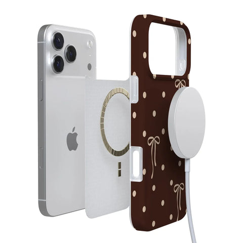 Teddy Bows | Brown Polka Dot Case