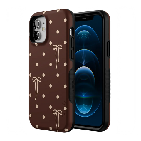 Teddy Bows | Brown Polka Dot Case