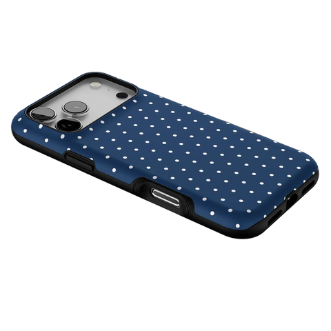 On the Dot | Navy Polka Dot Case