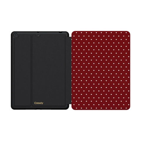 On the Dot | Maroon Polka Dot iPad Case