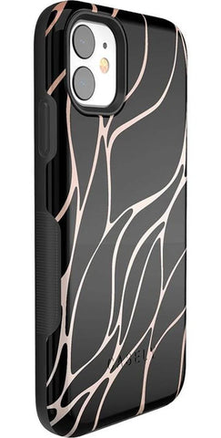Midnight Ride | Black and Gold Metallic Waves Case