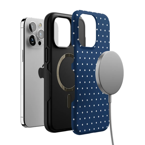 On the Dot | Navy Polka Dot Case