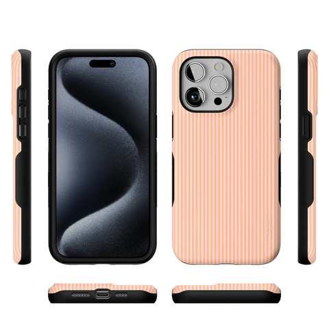 Stripes and the City | Orange & Pink Pinstripe Case
