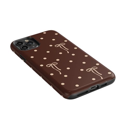 Teddy Bows | Brown Polka Dot Case