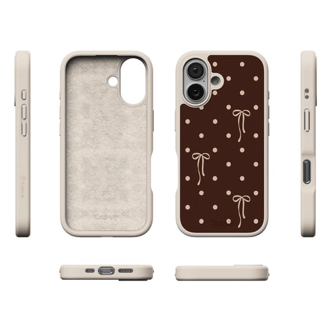 Teddy Bows | Brown Polka Dot Case