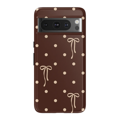 Teddy Bows | Brown Polka Dot Case
