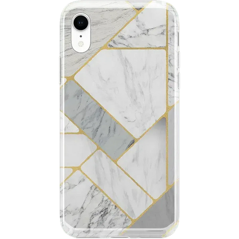 Sharp Lines | Geo White and Gold Marble Case
