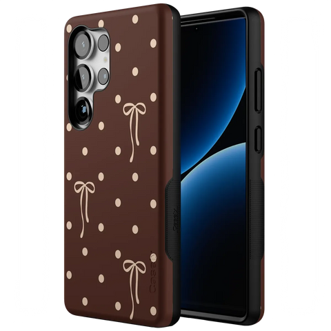 Teddy Bows | Brown Polka Dot Case