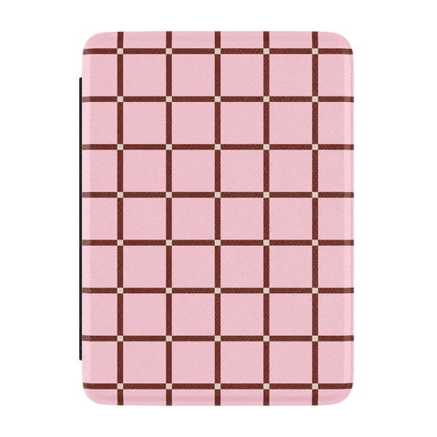Uptown Gridlock | Pink Checkerboard Kindle Case