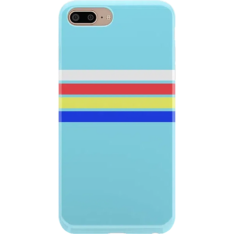 Totally Groovy | Teal Rainbow Stripes Color Block Case