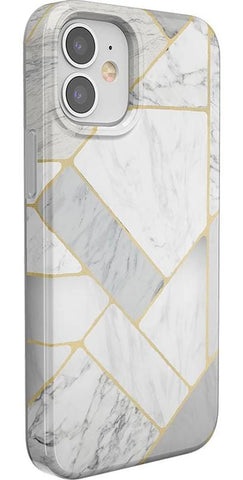 Sharp Lines | Geo White and Gold Marble Case