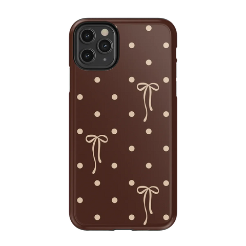 Teddy Bows | Brown Polka Dot Case