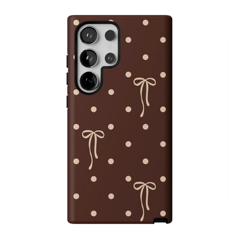 Teddy Bows | Brown Polka Dot Case