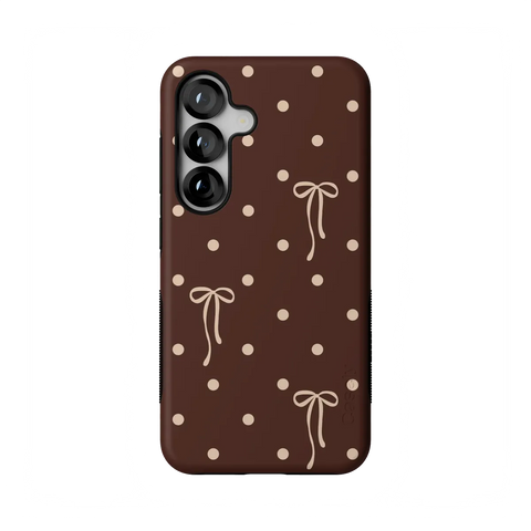 Teddy Bows | Brown Polka Dot Case