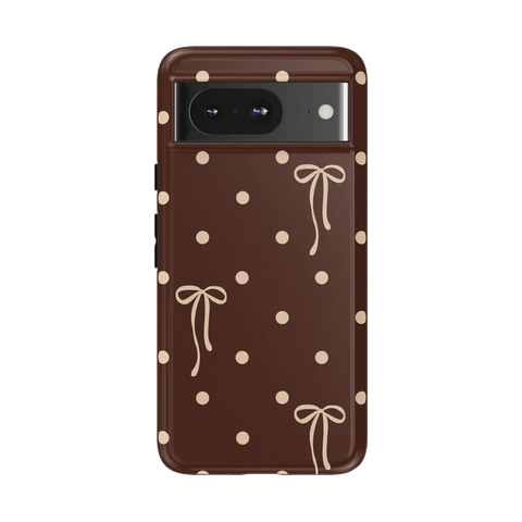 Teddy Bows | Brown Polka Dot Case