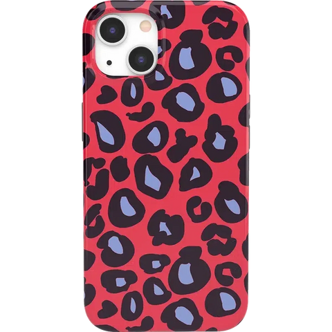 Into the Wild | Red & Blue Leopard Print Case