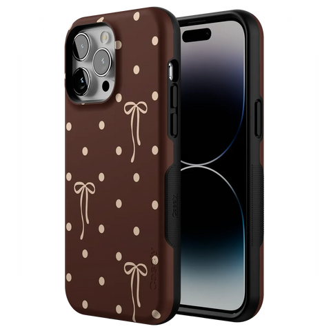 Teddy Bows | Brown Polka Dot Case