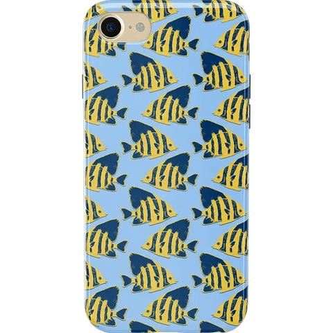 Something's Fishy | Navy Blue & Yellow Fish Print Case