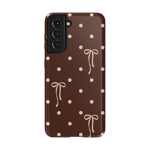 Teddy Bows | Brown Polka Dot Case