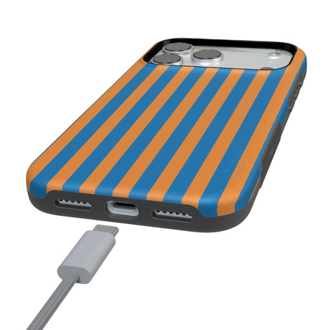 Go New York | Blue & Orange Stripes Case