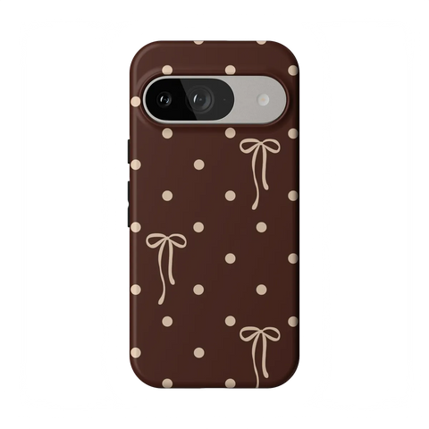 Teddy Bows | Brown Polka Dot Case