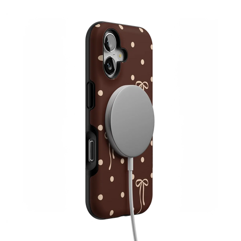 Teddy Bows | Brown Polka Dot Case