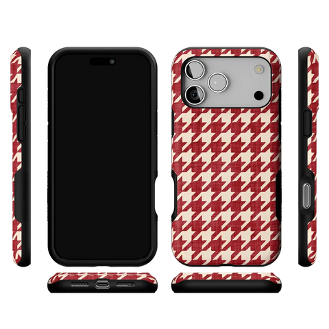 Scarlet Stitch | Red Houndstooth Case
