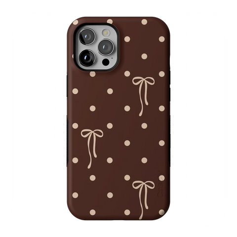 Teddy Bows | Brown Polka Dot Case