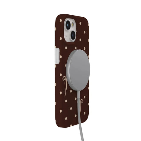 Teddy Bows | Brown Polka Dot Case
