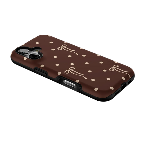 Teddy Bows | Brown Polka Dot Case