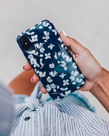 Floral Forest | Navy Cherry Blossom Floral Samsung Case