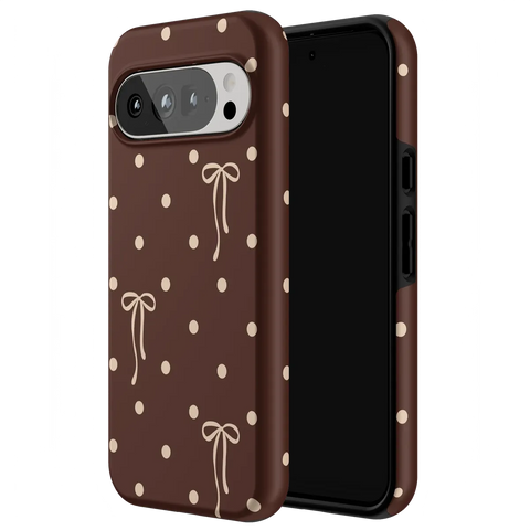 Teddy Bows | Brown Polka Dot Case
