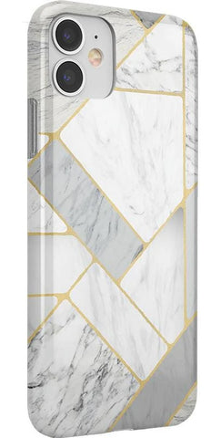 Sharp Lines | Geo White and Gold Marble Case