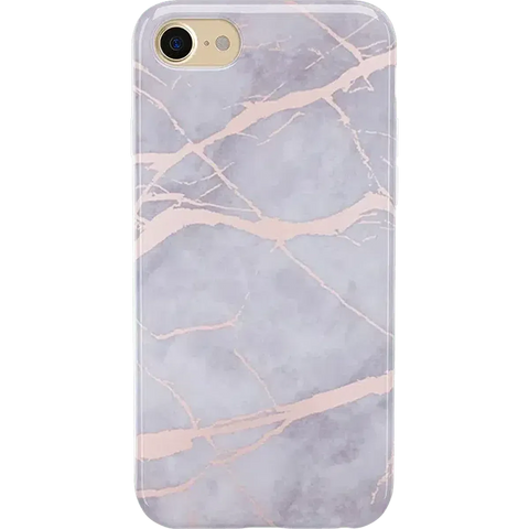 Touch of Lavender | Lavender Gray & Rose Gold Marble Case