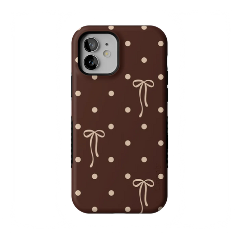 Teddy Bows | Brown Polka Dot Case