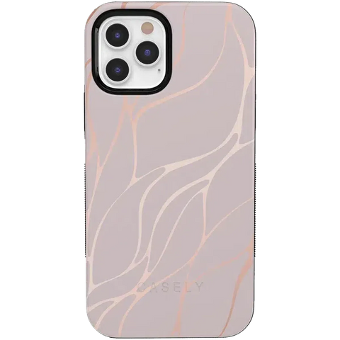 Midnight Ride | Pink and Gold Metallic Waves Case