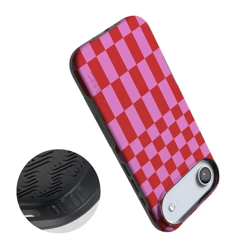 Vibe Check | Pink Checkerboard Case