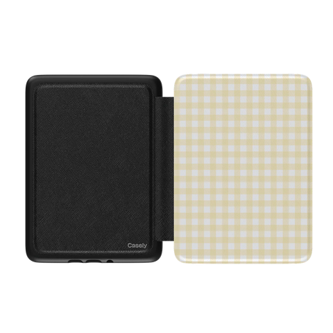Pastel Picnic | Yellow Gingham Kindle Case