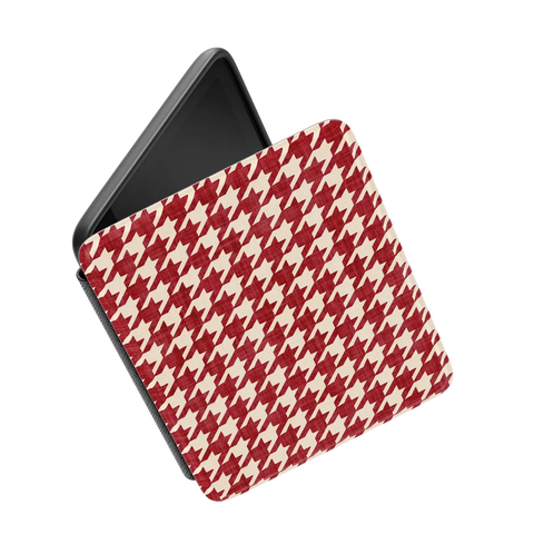 Scarlet Stitch | Red Houndstooth Kindle Case