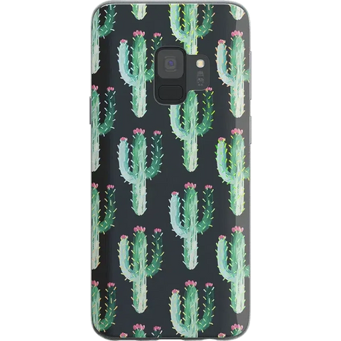 Cactus Patterned Clear Floral Samsung Case