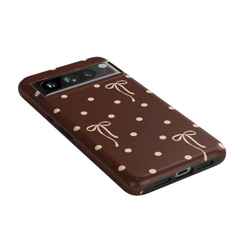 Teddy Bows | Brown Polka Dot Case
