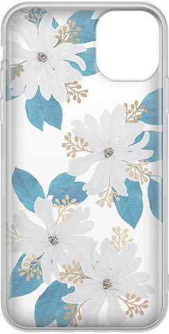Forget Me Not | Blue and Gold Clear Floral Case