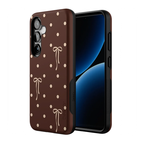 Teddy Bows | Brown Polka Dot Case